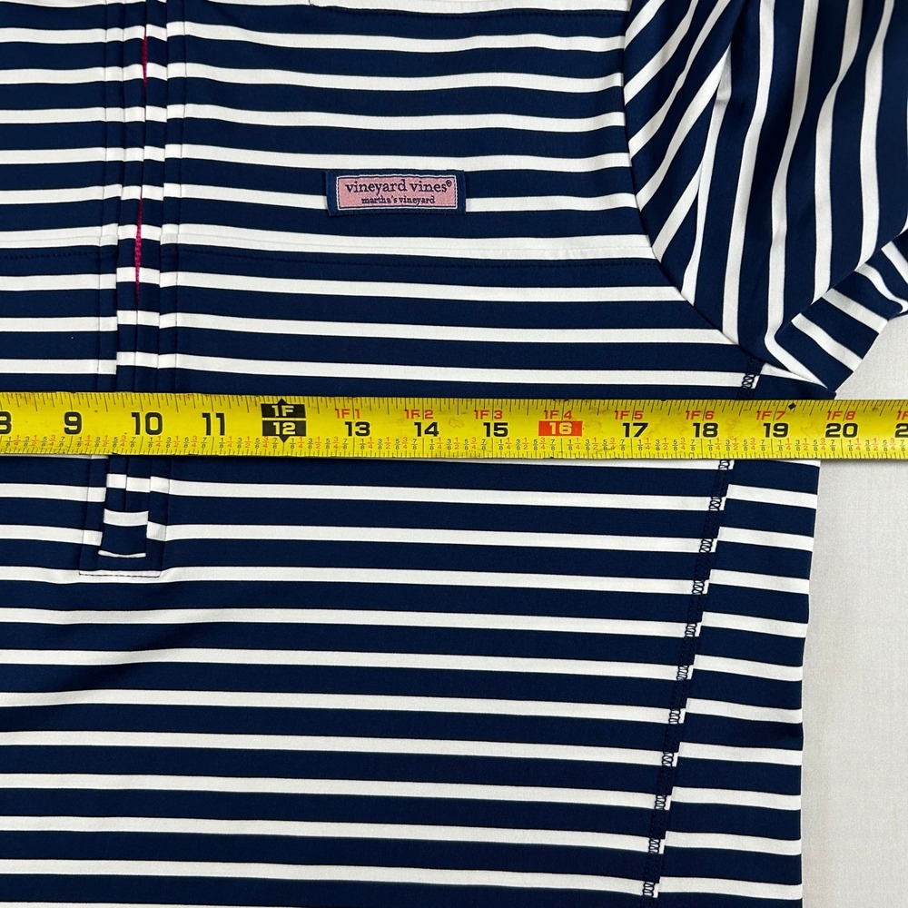 Vineyard Vines Shep Shirt Womens M Navy Stripe 1/4 Zip Pullover Preppy Coastal - Picture 6 of 8